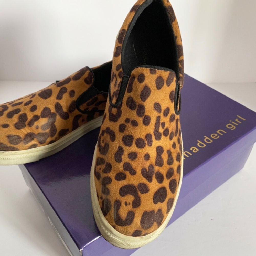 EUC Steve Madden “Eclectic” Leopard Print Slip On Sneakers, sz 8M